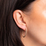 9ct Yellow Gold Twisted Rope Hoop Earrings GE2504