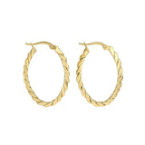 9ct Yellow Gold Twisted Rope Hoop Earrings GE2504