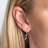9ct White Gold Diamond Twist Drop Earrings GE2535