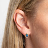 9ct Yellow Gold Australian Blue Opal Teardrop Stud Earrings GE2522L