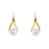 9ct Yellow Gold Freshwater Pearl Twist Earrings GE2541W