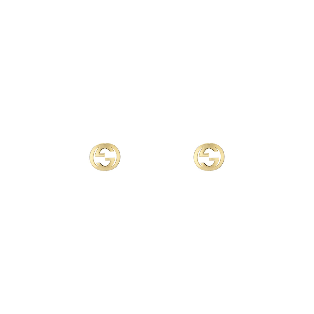 Gucci Interlocking 18ct Yellow Gold Stud Earrings YBD87422400100U