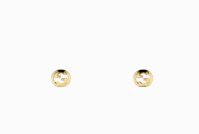Gucci Interlocking 18ct Yellow Gold Stud Earrings YBD87422400100U