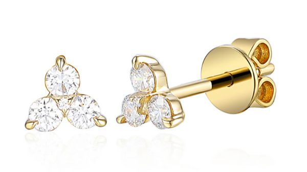 18ct Yellow Gold 0.25ct Diamond Cluster Stud Earrings