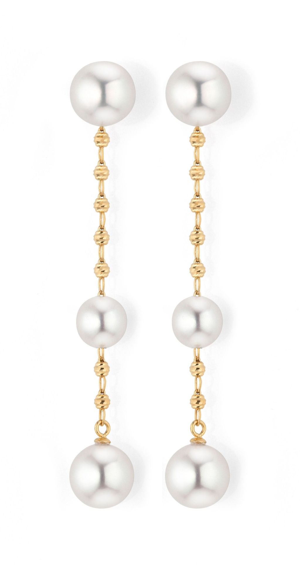 Yana Nesper Charmant 18ct Yellow Gold Akoya Pearl Drop Earrings CH26