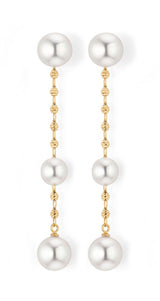 Yana Nesper Charmant 18ct Yellow Gold Akoya Pearl Drop Earrings CH26
