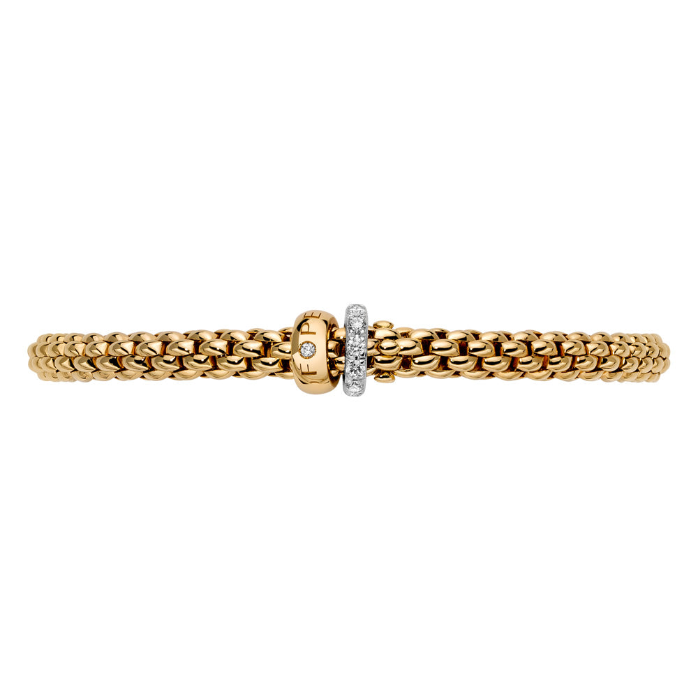 FOPE 18ct Yellow And White Gold Solo Flex-It 0.29ct Diamond Bracelet 62406BX_PB_G_BGX