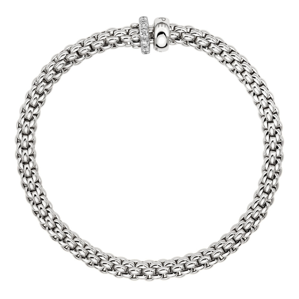 FOPE 18ct White Gold Solo Flex-It 0.29ct Diamond Bracelet 62406BX_PB_B_BBX