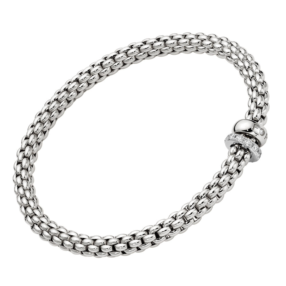 FOPE 18ct White Gold Solo Flex-It 0.29ct Diamond Bracelet 62406BX_PB_B_BBX