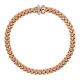 FOPE 18ct Rose And White Gold Solo Flex-It 0.29ct Diamond Bracelet 62406BX_PB_R_BRX