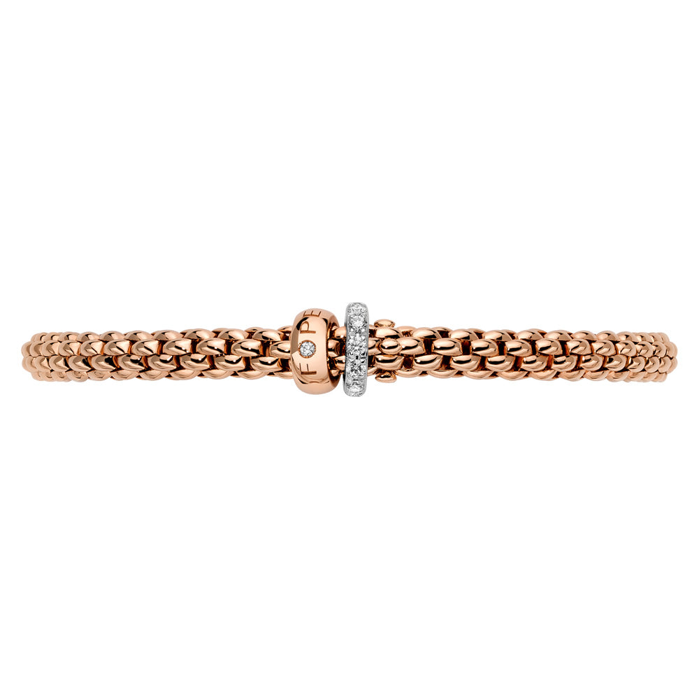 FOPE 18ct Rose And White Gold Solo Flex-It 0.29ct Diamond Bracelet 62406BX_PB_R_BRX