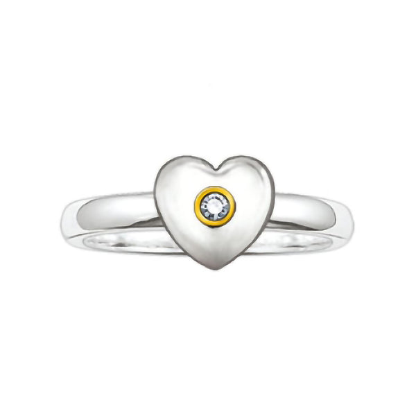 Thomas Sabo Silver and Yellow Gold Diamond Heart Ring TR0004-179-14-52