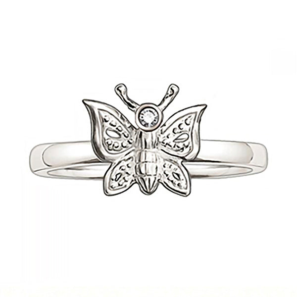 Thomas Sabo Silver and Diamond Butterfly Ring TR0005-153-14-54