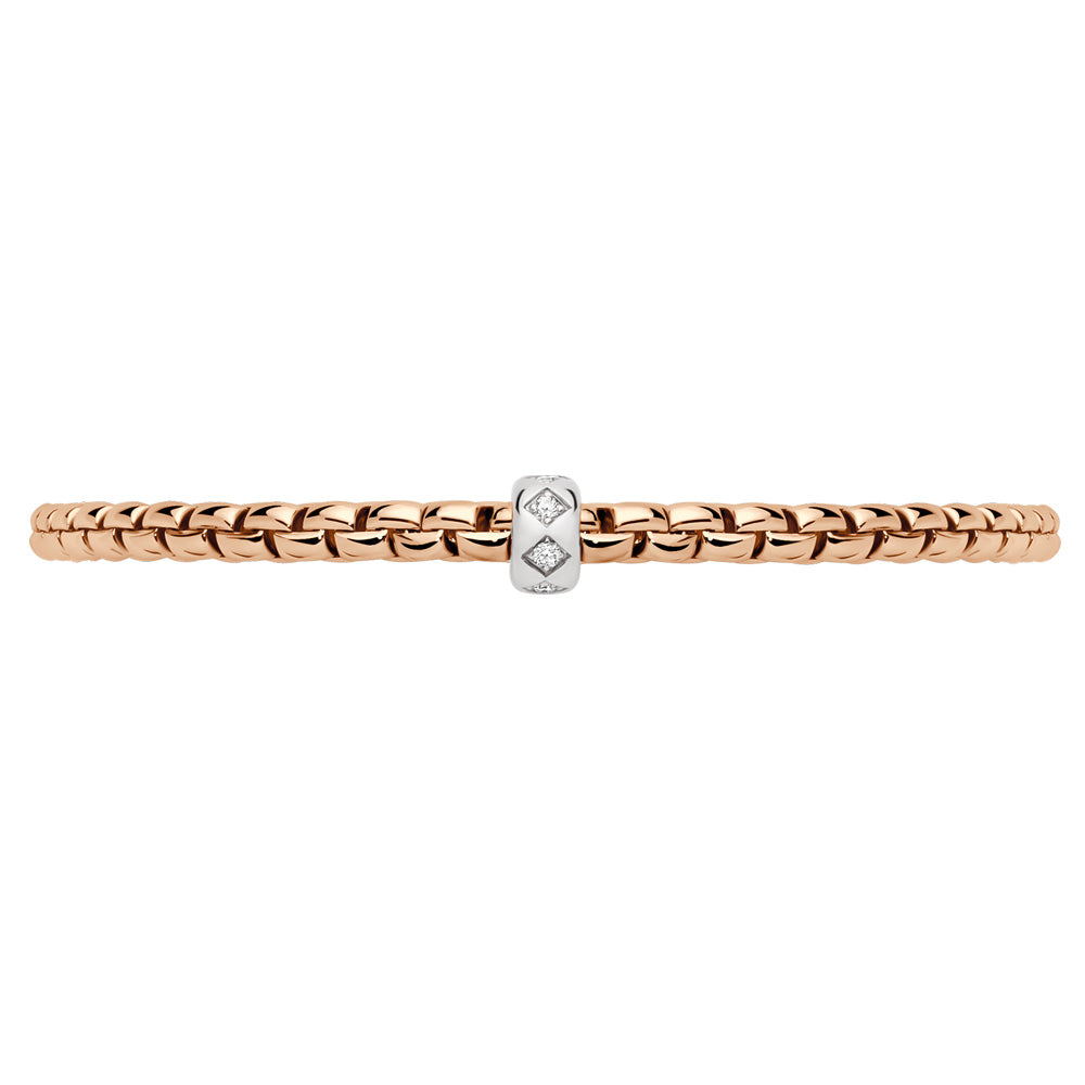 FOPE 18ct Rose Gold Eka Flex-It 0.12ct Diamond Bracelet 73101BX_BB_R_XBX