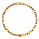 FOPE 18ct Yellow Gold Eka Flex-It 0.12ct Diamond Bracelet 73101BX_BB_G_XBX