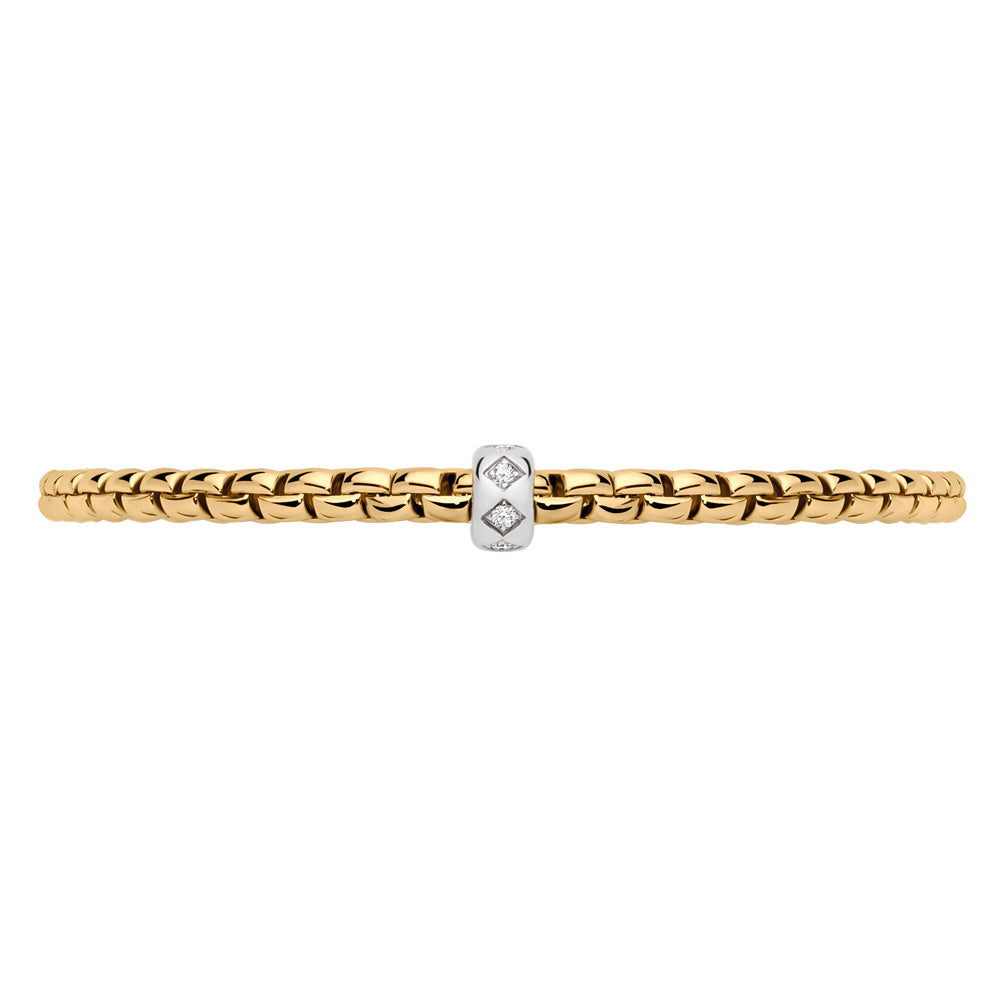 FOPE 18ct Yellow Gold Eka Flex-It 0.12ct Diamond Bracelet 73101BX_BB_G_XBX