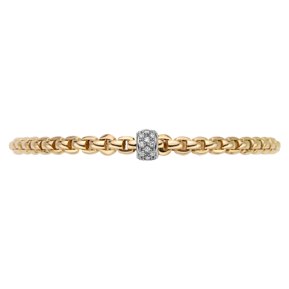 FOPE 18ct Yellow Gold Eka Tiny Flex-It 0.19ct Diamond Bracelet 73301BX_PB_G_XBX