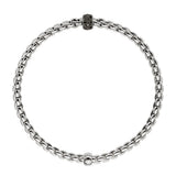 FOPE 18ct White Gold Eka Tiny 0.20ct Black Diamond Bracelet 73301BX_PN_B_X1X