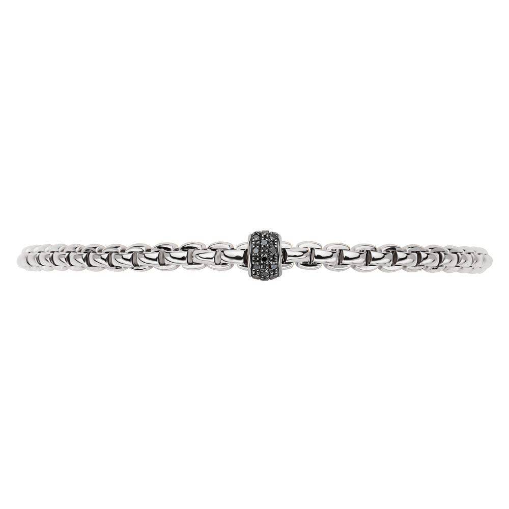 FOPE 18ct White Gold Eka Tiny 0.20ct Black Diamond Bracelet 73301BX_PN_B_X1X