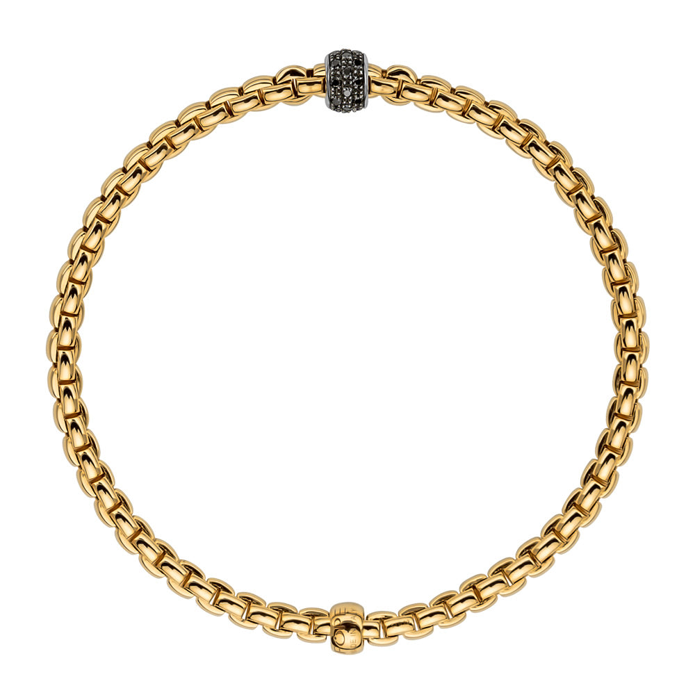 FOPE 18ct Yellow Gold 0.20ct Black Diamond Eka Tiny Flex-It Bracelet 73301BX_PN_G_X1X