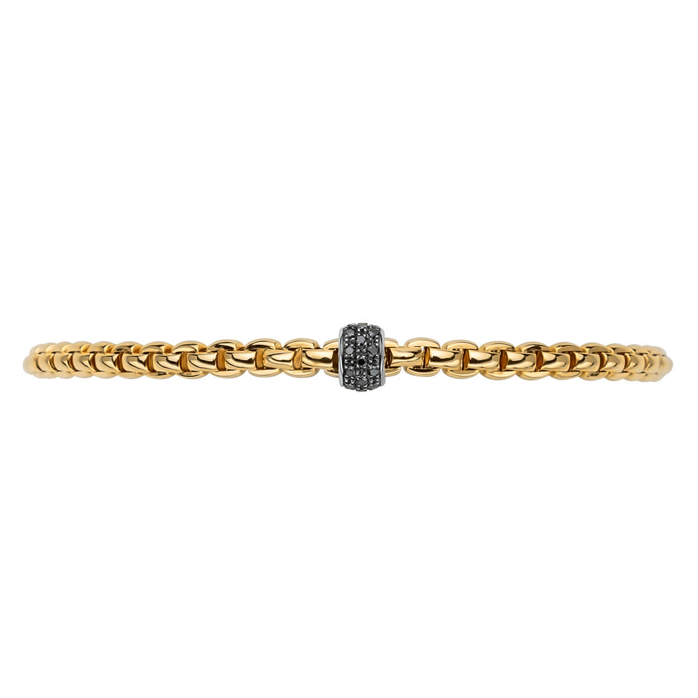 FOPE 18ct Yellow Gold 0.20ct Black Diamond Eka Tiny Flex-It Bracelet 73301BX_PN_G_X1X