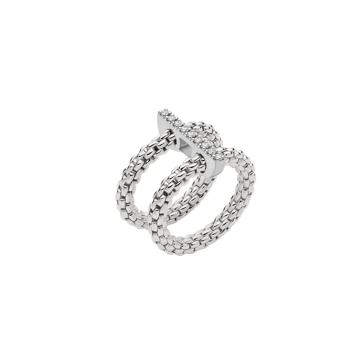 FOPE 18ct White Gold Prima Flex-It 0.15ct Diamond Ring 74008AX_BB_B_XBX