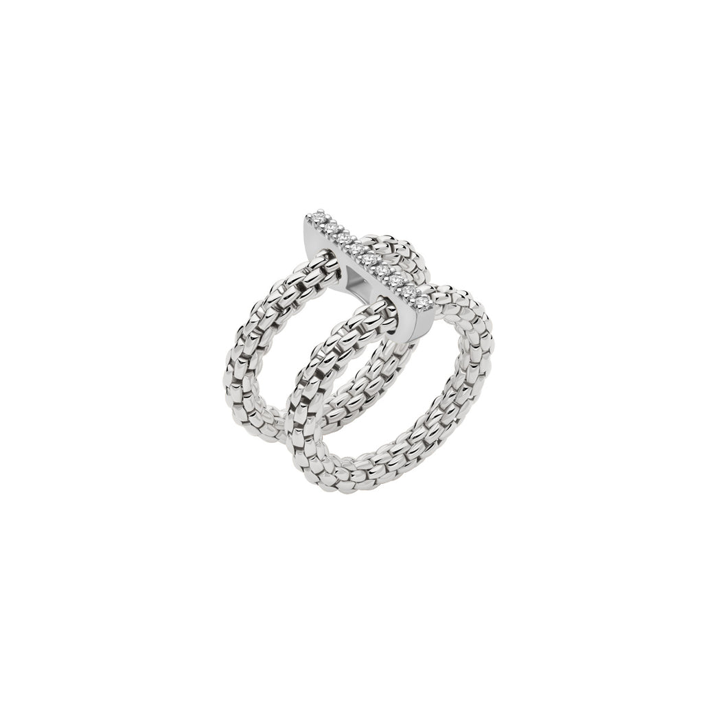 FOPE 18ct White Gold Prima Flex-It 0.15ct Diamond Ring 74008AX_BB_B_XBX
