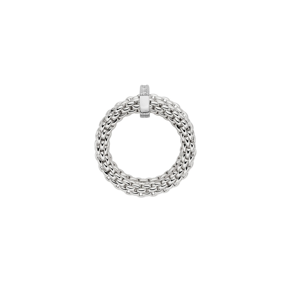 FOPE 18ct White Gold Prima Flex-It 0.15ct Diamond Ring 74008AX_BB_B_XBX
