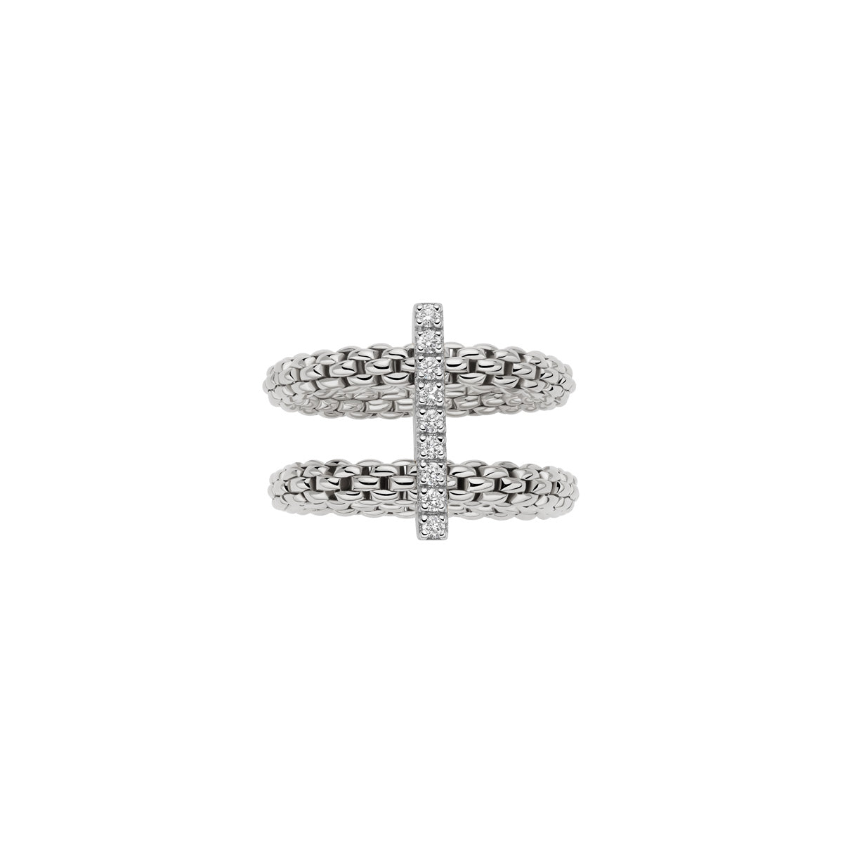 FOPE 18ct White Gold Prima Flex-It 0.15ct Diamond Ring 74008AX_BB_B_XBX
