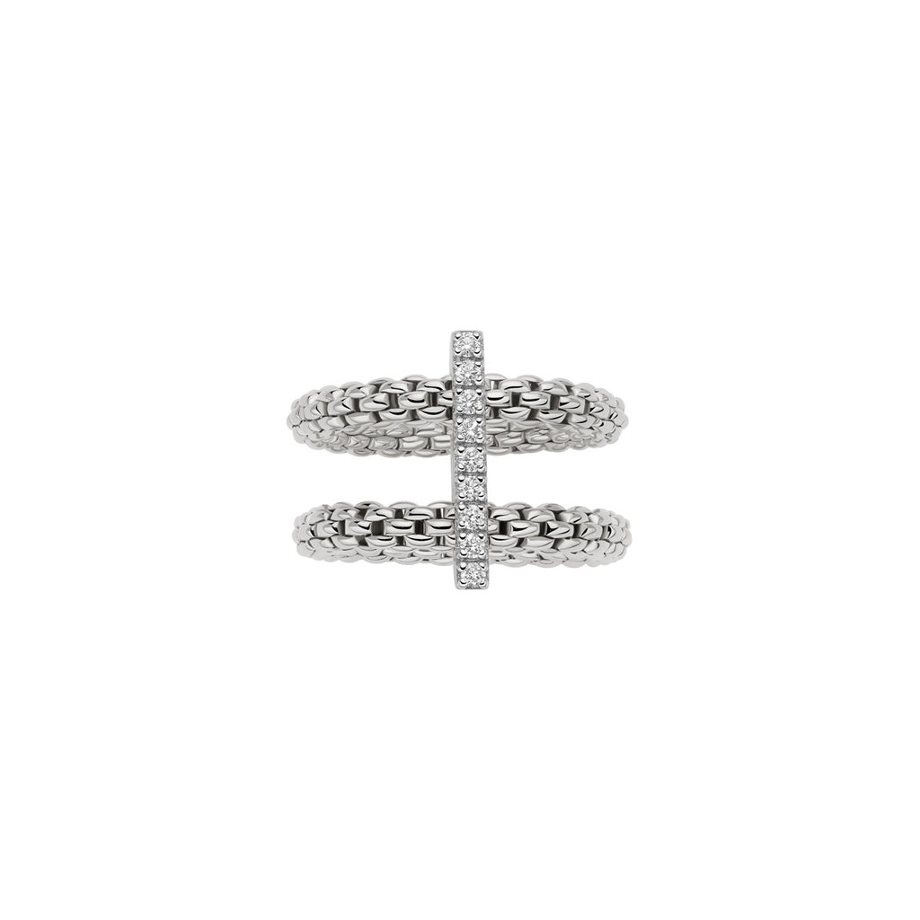 FOPE 18ct White Gold Prima Flex-It 0.15ct Diamond Ring 74008AX_BB_B_XBX