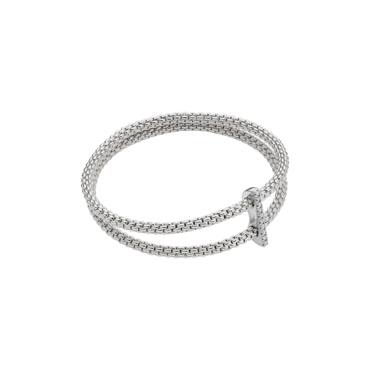 FOPE 18ct White Gold Prima Flex-It 0.17ct Diamond Bracelet 74008BX_BB_B_XBX