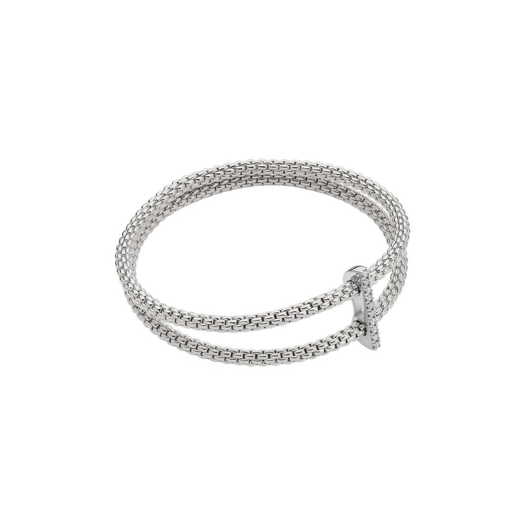 FOPE 18ct White Gold Prima Flex-It 0.17ct Diamond Bracelet 74008BX_BB_B_XBX