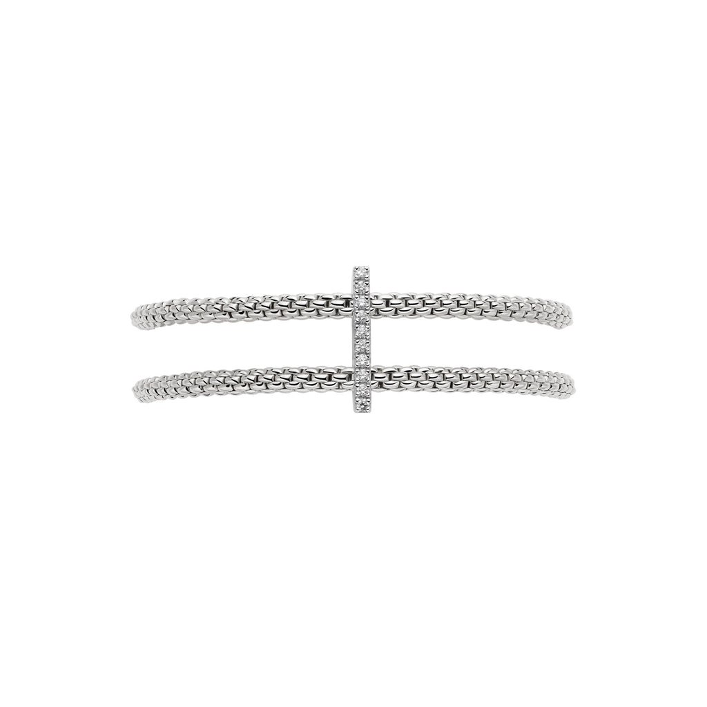 FOPE 18ct White Gold Prima Flex-It 0.17ct Diamond Bracelet 74008BX_BB_B_XBX