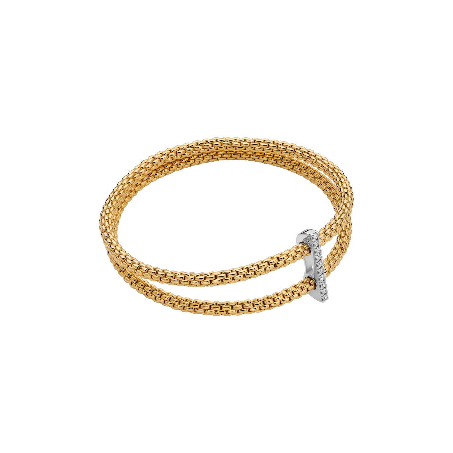 FOPE 18ct Yellow Gold Prima Flex-It 0.17ct Diamond Bracelet 74008BX_BB_G_XBX