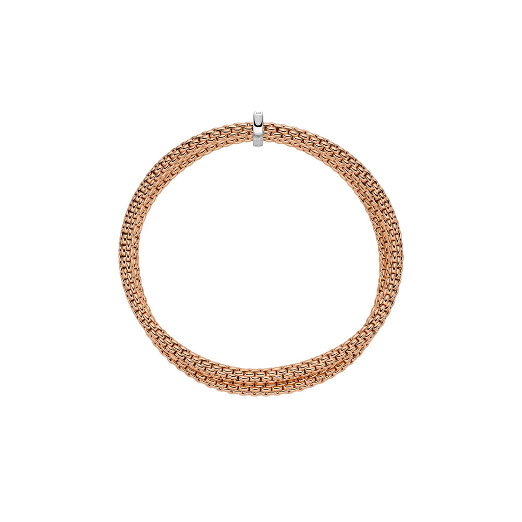FOPE 18ct Rose Gold Prima Flex-It 0.17ct Diamond Bracelet 74008BX_BB_R_XBX