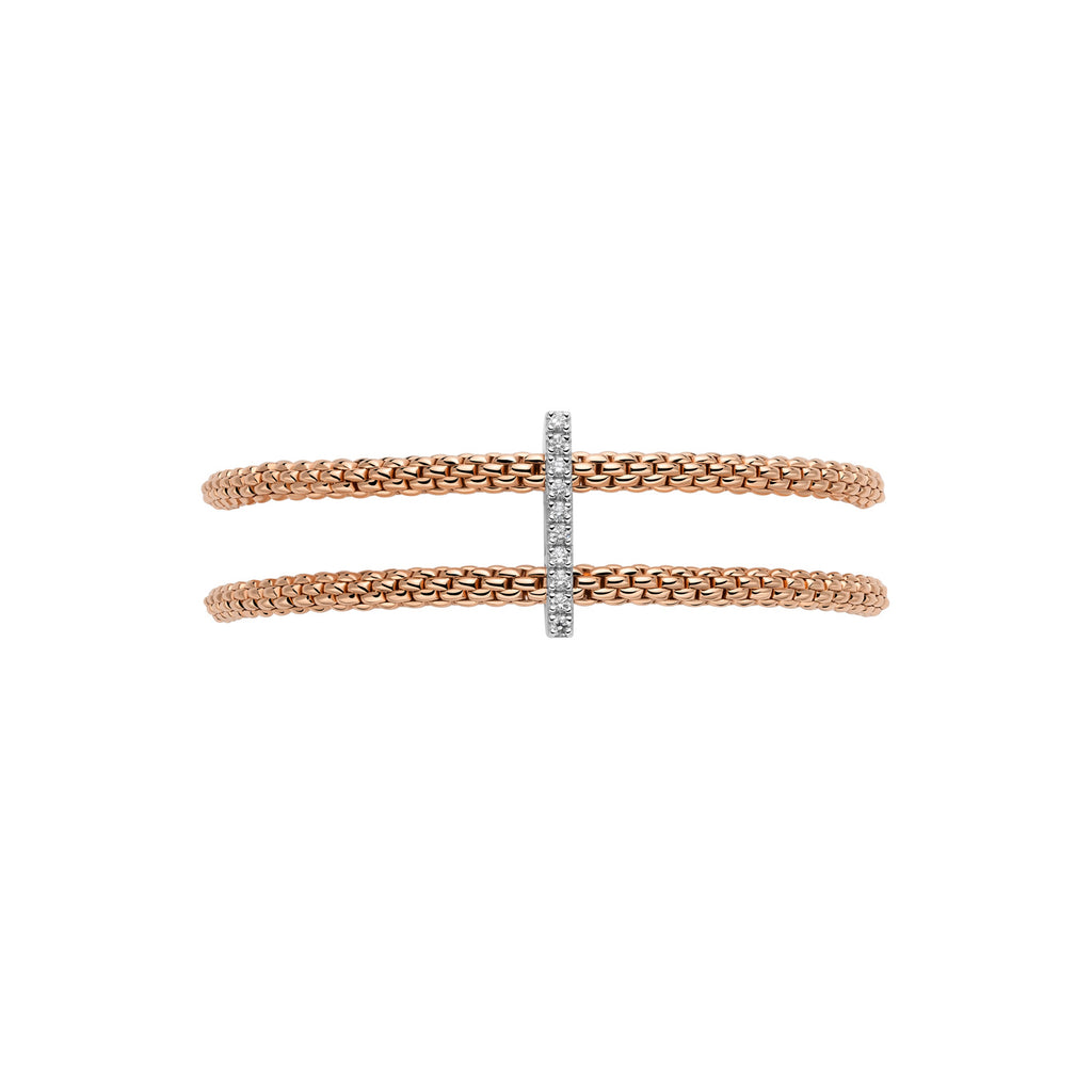 FOPE 18ct Rose Gold Prima Flex-It 0.17ct Diamond Bracelet 74008BX_BB_R_XBX