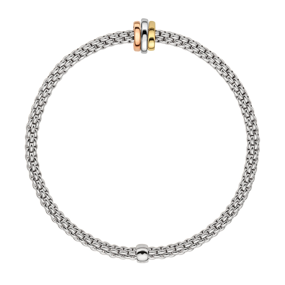FOPE 18ct White Gold Prima Flex-It Bracelet 74408BX_XX_B_RBG
