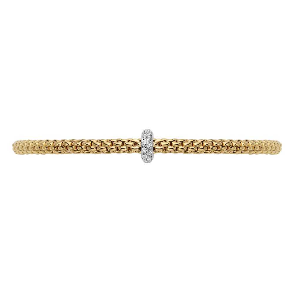 FOPE 18ct Yellow Gold Prima 0.18ct Diamond Bracelet 74508BX_BB_G_XBX