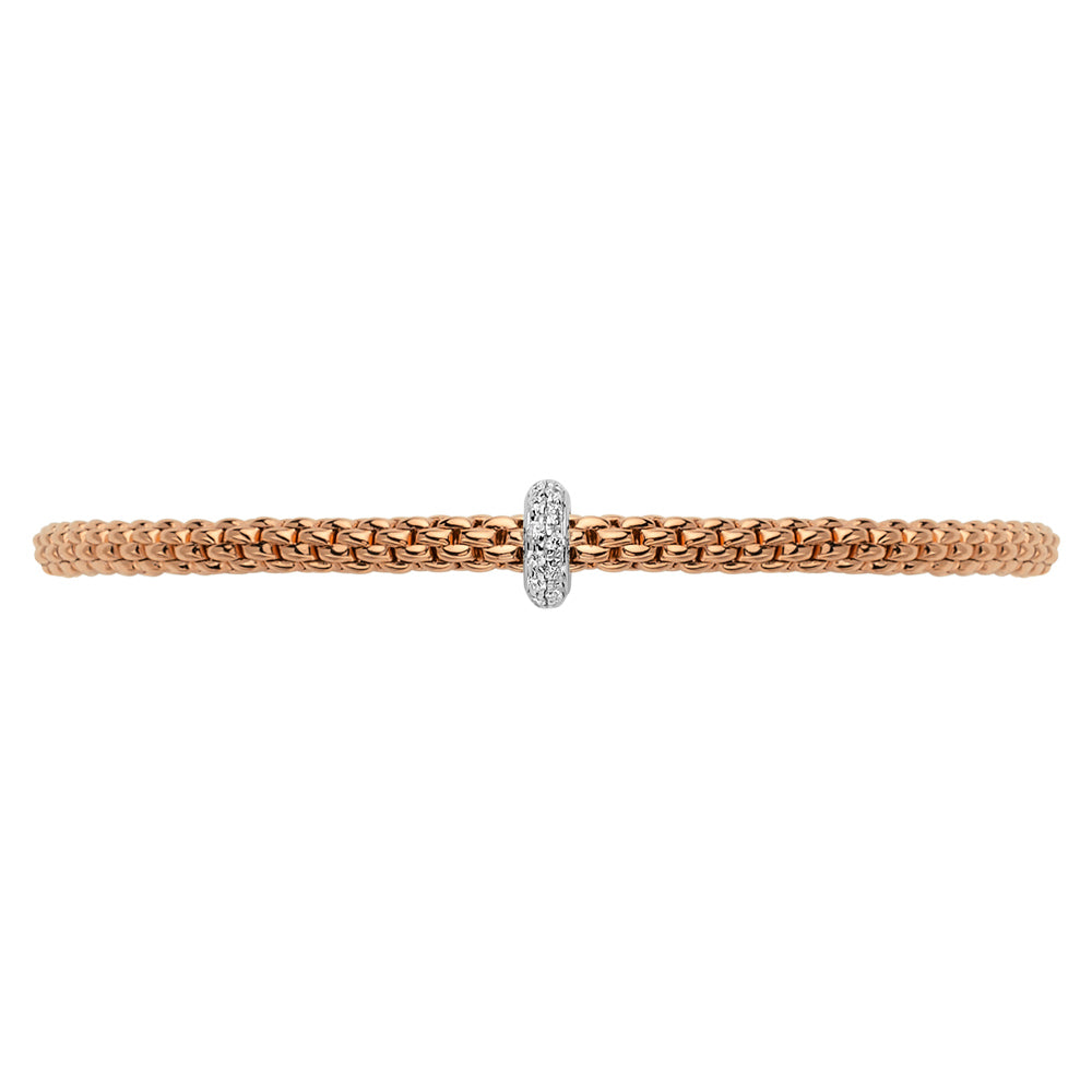FOPE 18ct Rose And White Gold Prima Flex-It 0.18ct Diamond Bracelet 74508BX_BB_R_XBX
