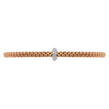 FOPE 18ct Rose And White Gold Prima Flex-It 0.18ct Diamond Bracelet 74508BX_BB_R_XBX