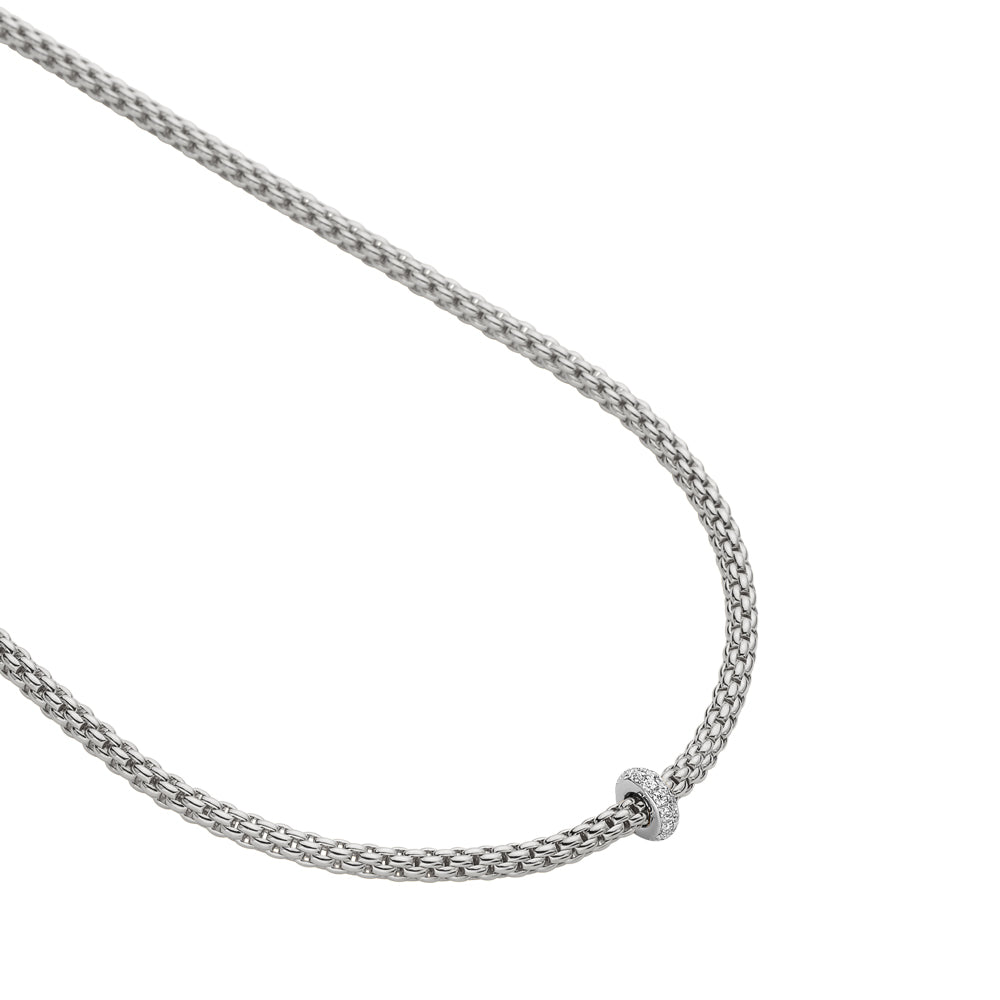 FOPE 18ct White Gold Prima 0.18ct Diamond Necklace 74508CX_BB_B_XBX_043