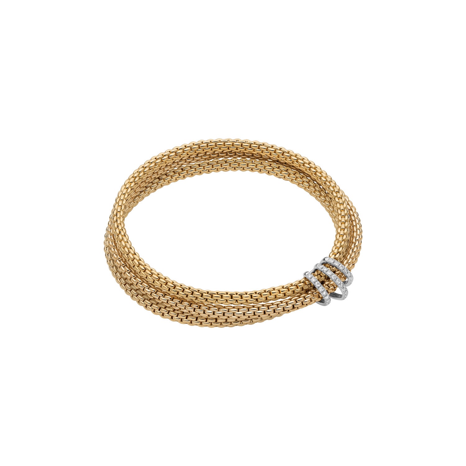 FOPE 18ct Yellow Gold Prima Flex-It 0.30ct Diamond Bracelet 75108BX_PB_G_XBX