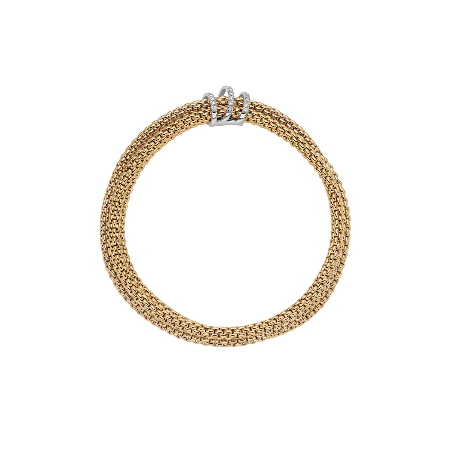 FOPE 18ct Yellow Gold Prima Flex-It 0.30ct Diamond Bracelet 75108BX_PB_G_XBX
