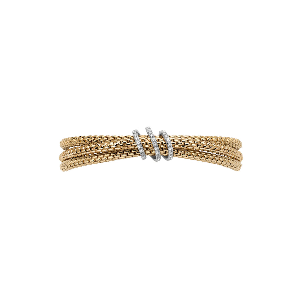 FOPE 18ct Yellow Gold Prima Flex-It 0.30ct Diamond Bracelet 75108BX_PB_G_XBX