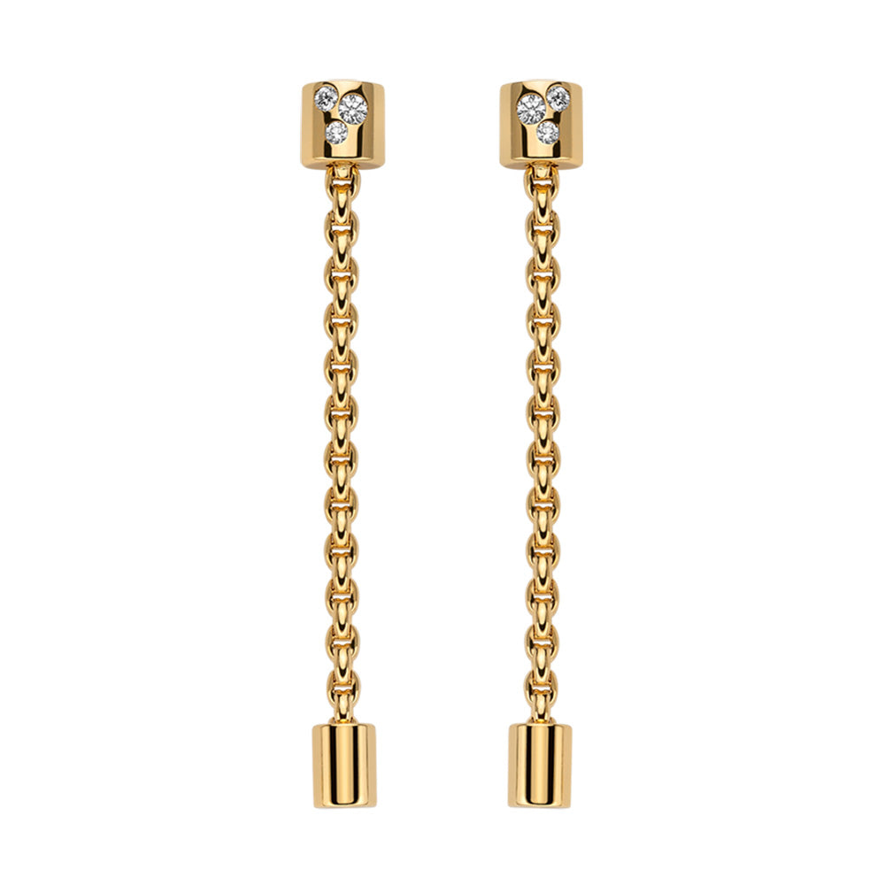 FOPE 18ct Yellow Gold Aria 0.09ct Diamond Drop Earrings 89003OX_BB_G_XGX_000