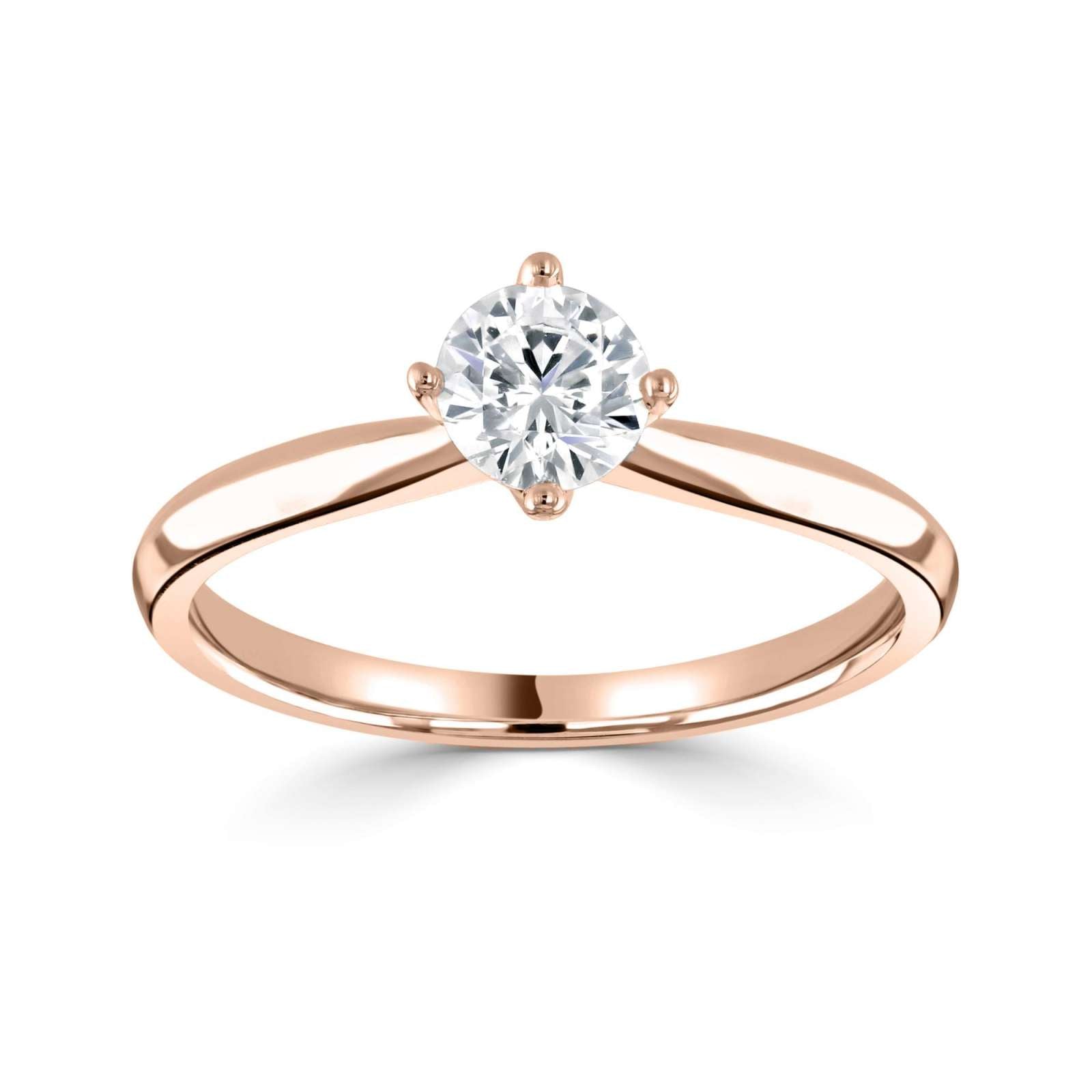 The Bellflower 18ct Rose Gold 0.40ct Round Brilliant Cut Diamond Solitaire Engagement Ring