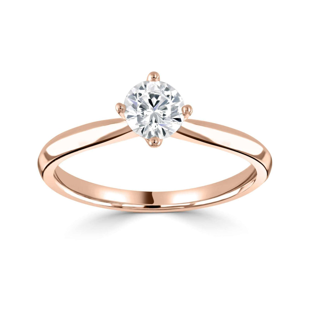 The Bellflower 18ct Rose Gold 0.40ct Round Brilliant Cut Diamond Solitaire Engagement Ring