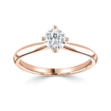 The Bellflower 18ct Rose Gold 0.40ct Round Brilliant Cut Diamond Solitaire Engagement Ring