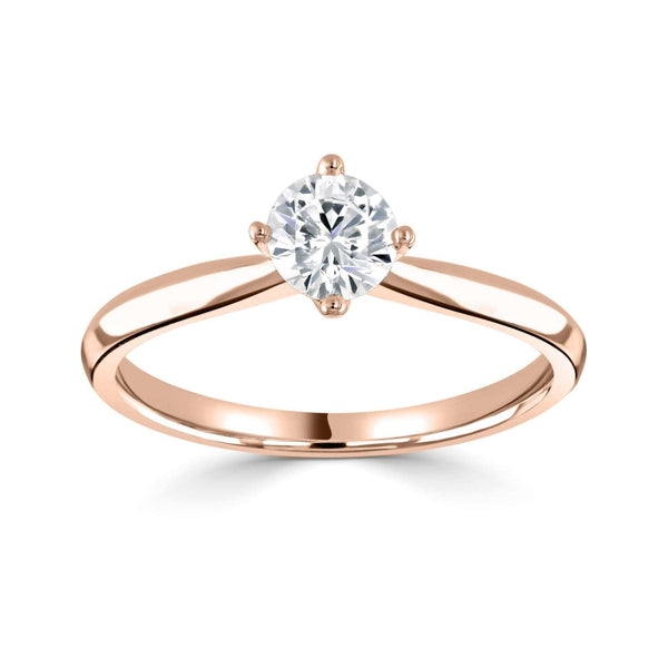 The Bellflower 18ct Rose Gold 0.40ct Round Brilliant Cut Diamond Solitaire Engagement Ring