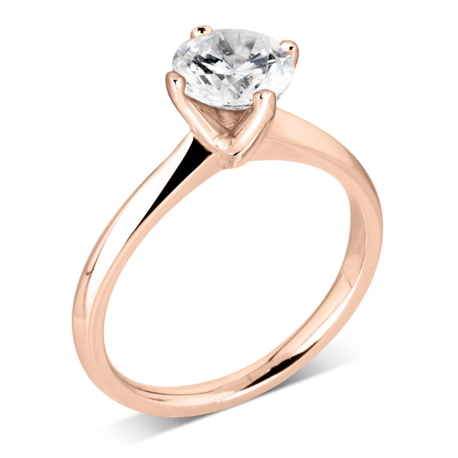 The Bellflower 18ct Rose Gold 0.40ct Round Brilliant Cut Diamond Solitaire Engagement Ring